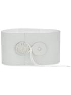 Mm6 Maison Margiela Logo Plaque Belt - White