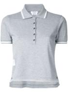 Thom Browne - Striped Collar Polo Shirt - Women - Cotton - 46, Grey, Cotton