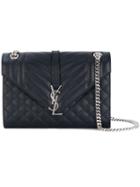 Saint Laurent - Large Monogram Satchel Bag - Women - Leather - One Size, Blue, Leather