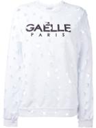 Gaelle Bonheur Perforated Sweatshirt, Women's, Size: 0, White, Cotton