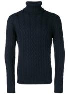 Eleventy Textured Turtleneck Sweater - Blue