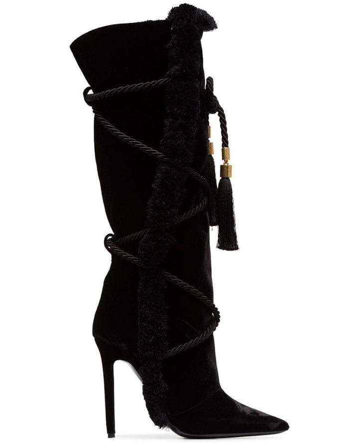 Fashion Concierge Vip Versace - Black Pillow Talk 110 Braided Velvet