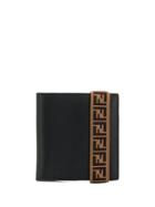 Fendi Ff Elasticated Strap Wallet - Black