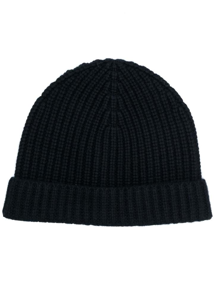 Aspesi Ribbed Beanie - Black