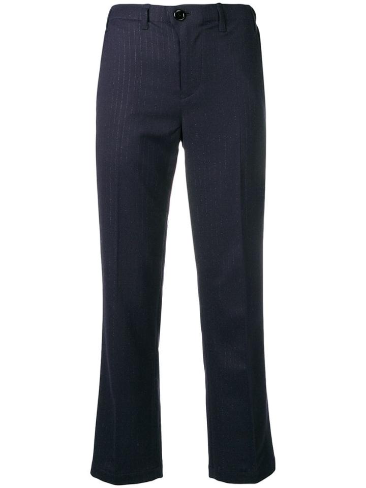 Julien David Pinstriped Trousers - Blue