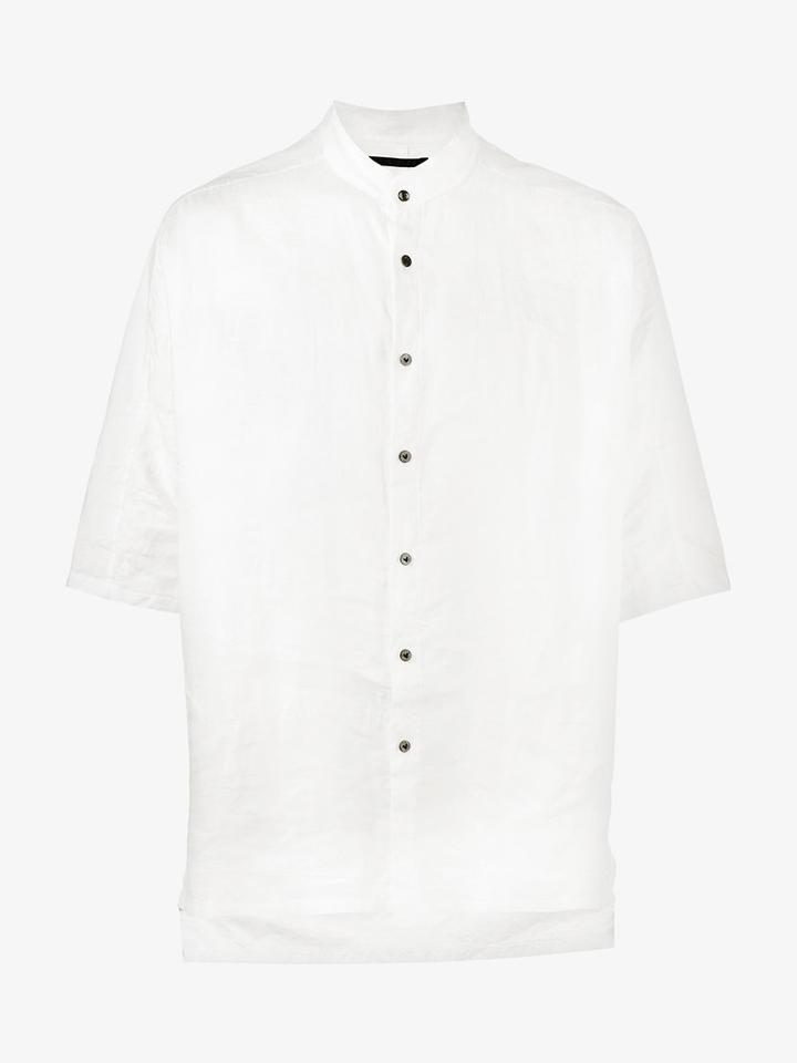 The Viridi-anne Elbow-length Shirt, Men's, Size: 5, White, Cotton