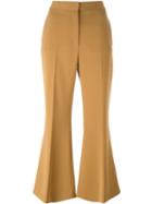 Stella Mccartney Cropped Flared Trousers, Women's, Size: 38, Brown, Wool