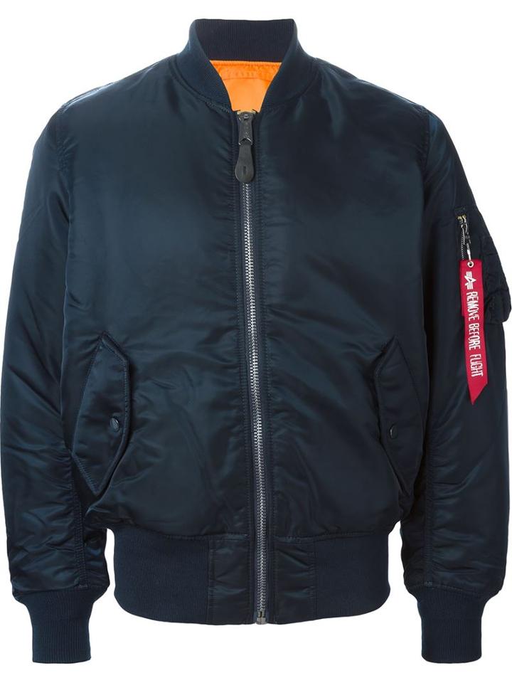 Alpha Industries Classic Bomber Jacket, Men's, Size: Xl, Blue, Nylon