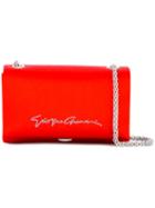 Giorgio Armani Signature Detail Shoulder Bag, Women's, Red, Silk/viscose