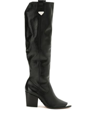 Schutz Cap Toe High Boots - Black