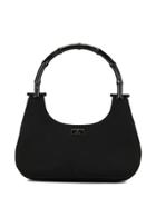 Gucci Pre-owned Bamboo Line Logo Plaque Tote - Black
