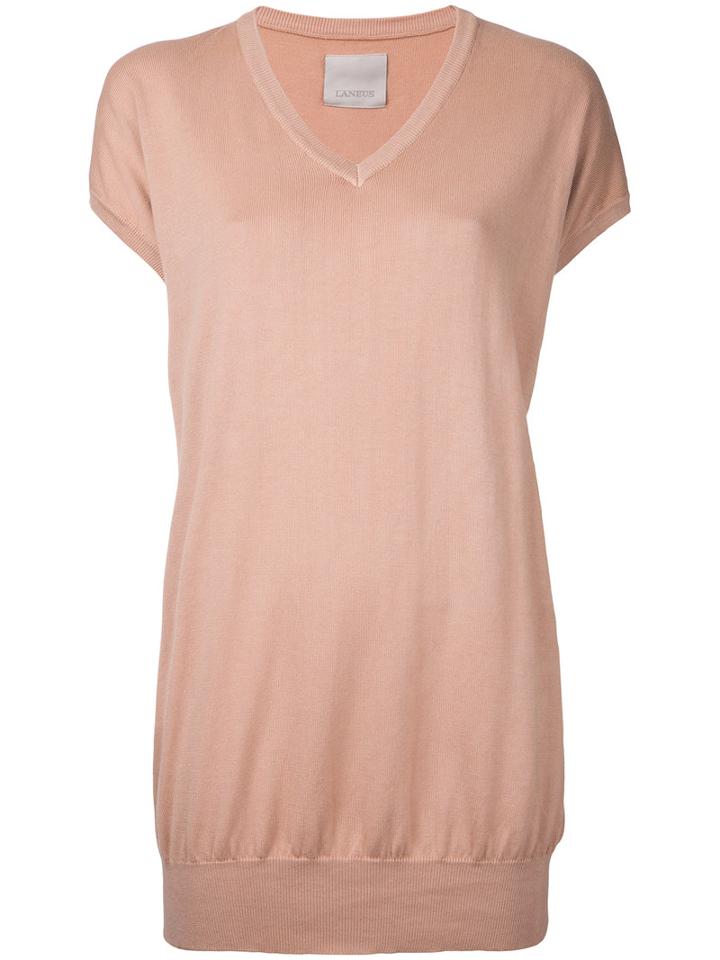 Laneus - Long Knit Top - Women - Cotton - 40, Nude/neutrals, Cotton