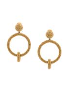 Oscar De La Renta Beaded Double-hoop Earrings - Metallic