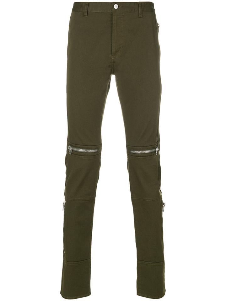 Givenchy Zip Detail Biker Jeans - Green