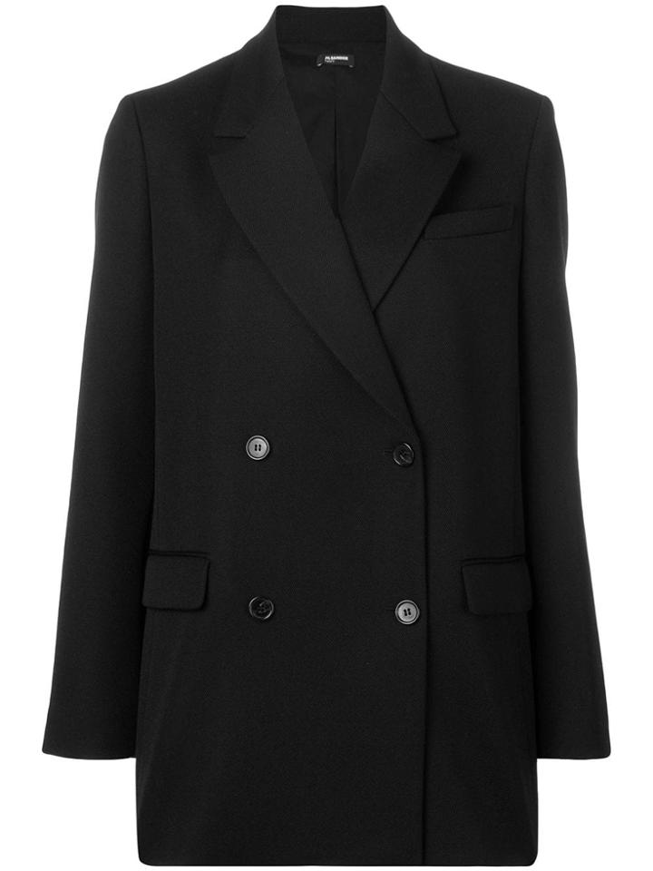 Jil Sander Navy Double Breasted Blazer - Black