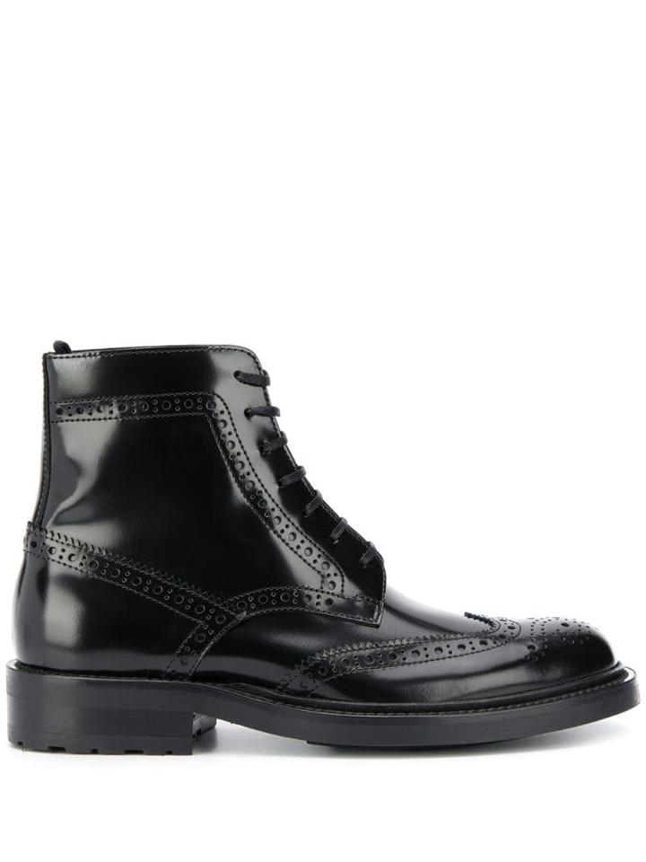 Saint Laurent Army Laced Combat Boots - Black