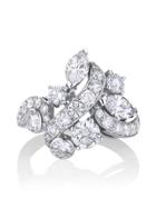 De Beers 18kt White Gold Adonis Rose Cluster Diamond Ring - Metallic