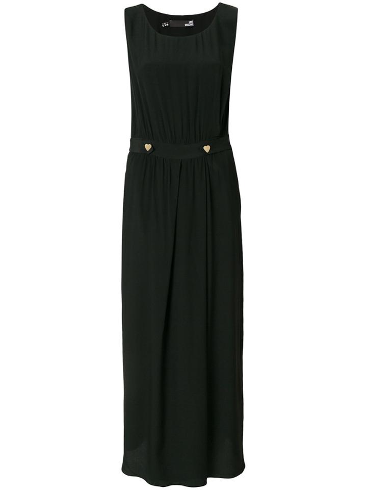 Love Moschino Long Flared Sleeveless Dress - Black