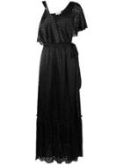 Dvf Diane Von Furstenberg Asymmetric Sleeve Gown - Black