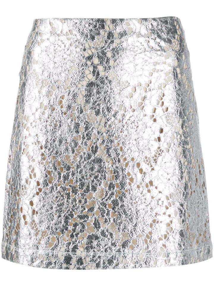 Jourden Metallic-effect Lace Mini Skirt