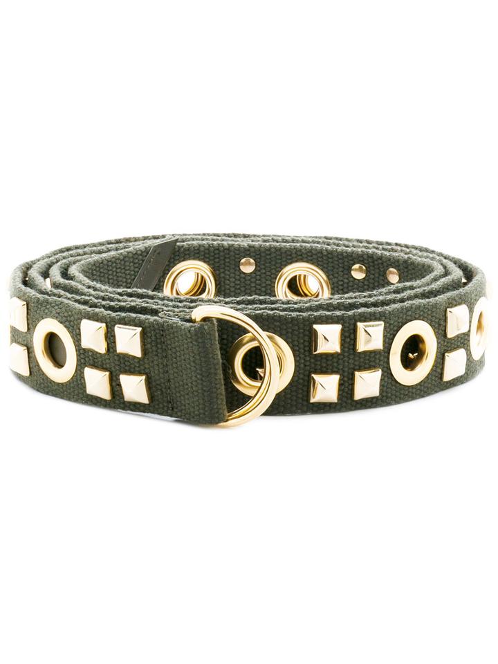 Studded Belt - Women - Cotton/metal - One Size, Green, Cotton/metal, Alexandre Vauthier