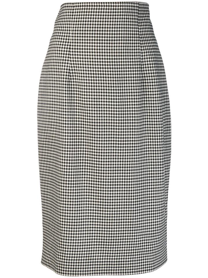 Gianluca Capannolo Vichy Pencil Skirt - Black