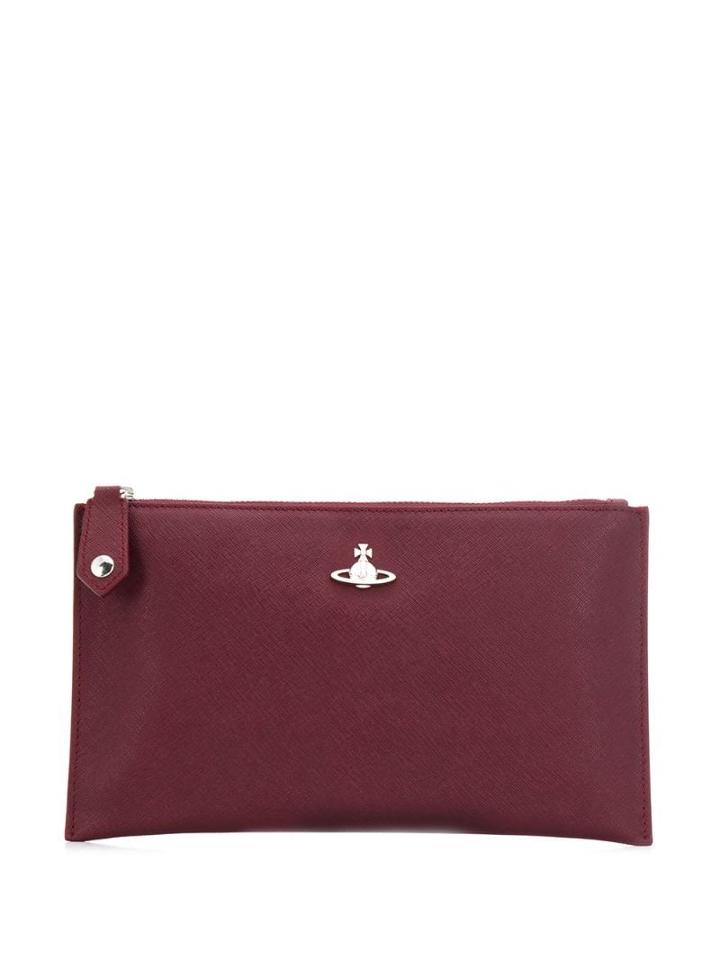 Vivienne Westwood Logo Plaque Clutch Bag - Red