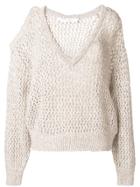 Iro Cold Shoulders Knitted Sweater - Nude & Neutrals