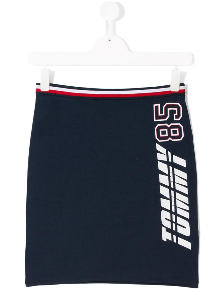 Tommy Hilfiger Junior Logo Fitted Skirt - Blue