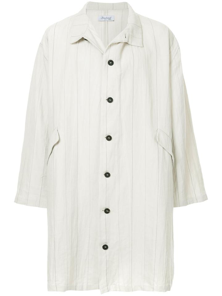Bergfabel Pinstripe Lightweight Coat - White