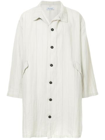 Bergfabel Pinstripe Lightweight Coat - White