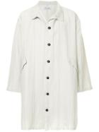 Bergfabel Pinstripe Lightweight Coat - White