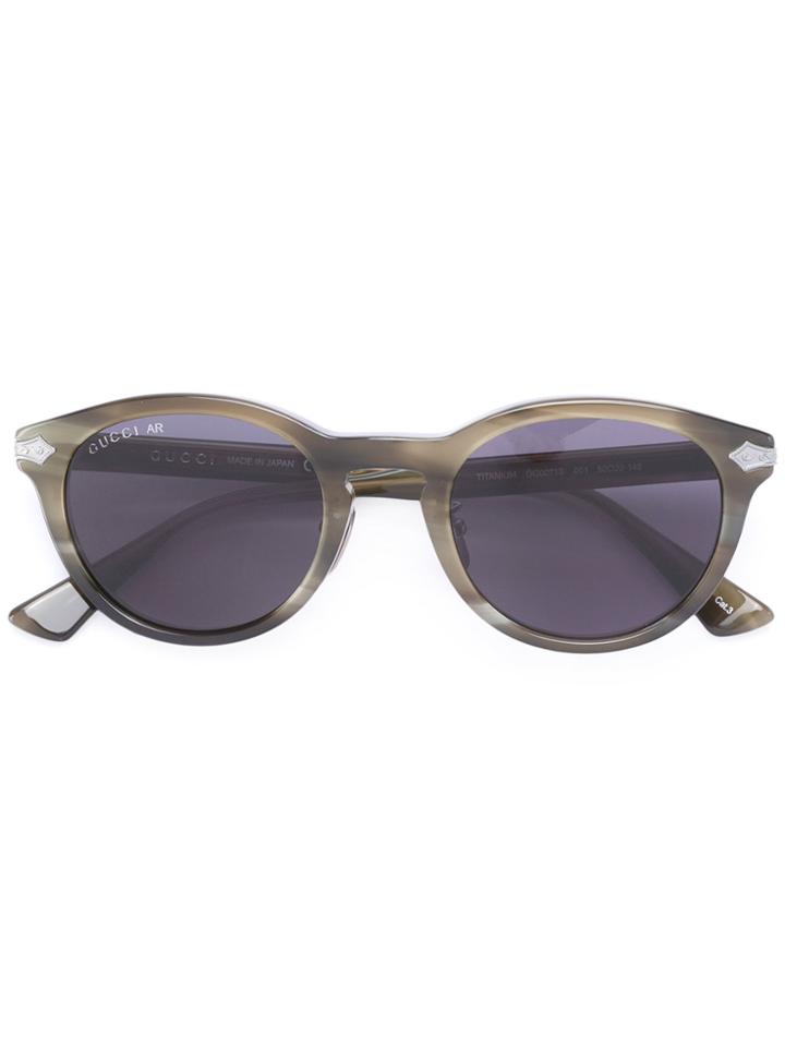 Gucci Eyewear Line Effect Oval Sunglasses - Green