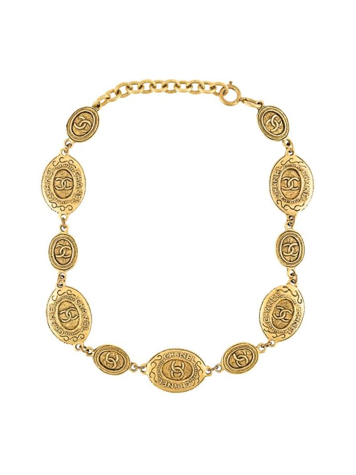 Chanel Vintage Oval Coin Necklace