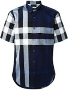 Burberry Brit Checked Shortsleeved Shirt, Men's, Size: Xl, Blue, Cotton