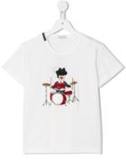 Dolce & Gabbana Kids Sicilian Drummer Patch T-shirt, Boy's, Size: 10 Yrs, White