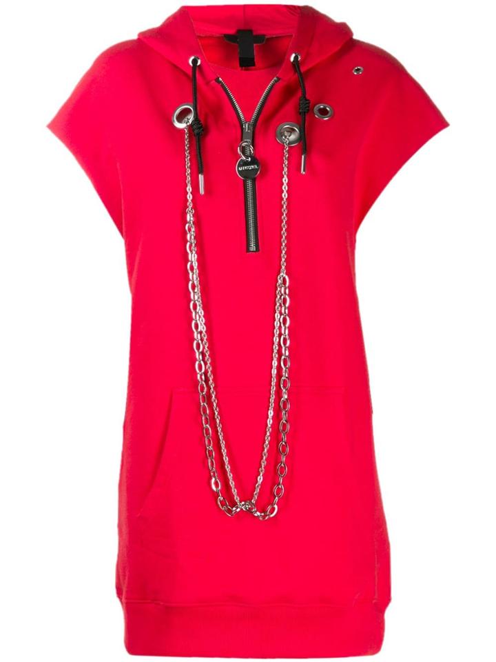 Diesel Chain Embellished Hoodie - Red