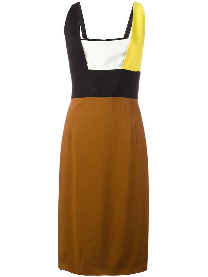 Colour Block Dress - Women - Silk - 42, Black, Silk, Fausto Puglisi