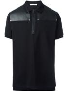 Givenchy Zip Collar Polo Shirt, Men's, Size: Medium, Black, Cotton/calf Leather