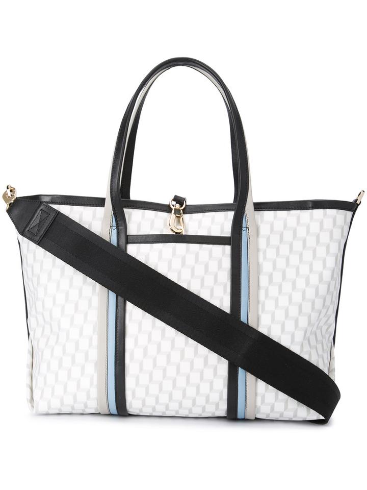 Pierre Hardy - Printed Shopper Tote - Unisex - Calf Leather/canvas - One Size, White, Calf Leather/canvas