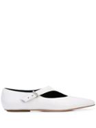 Rosetta Getty Asymmetric Strap Ballerina Shoes - White
