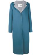 Manzoni 24 - Midi Buttoned Coat - Women - Cashmere/wool - 44, Blue, Cashmere/wool