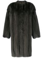 Liska Fur Mid-length Jacket - Brown