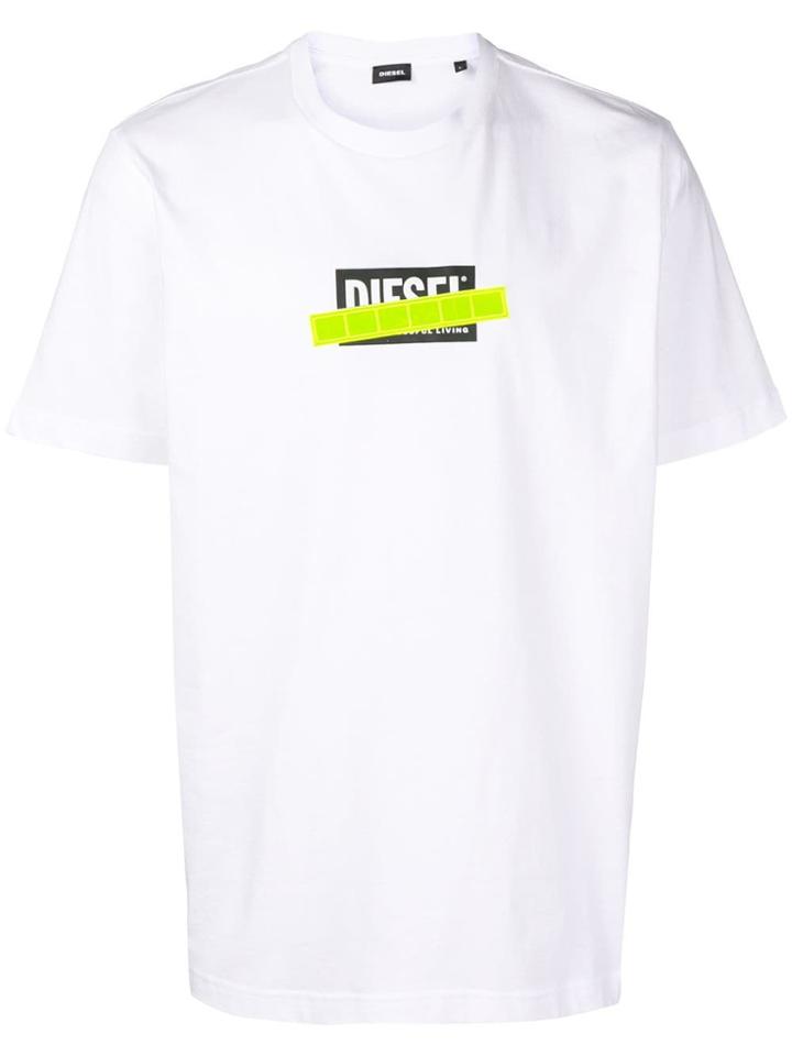 Diesel Fluorescent Print T-shirt - White