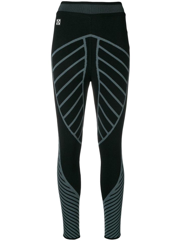Off-white Active Knitted Leggings - Black