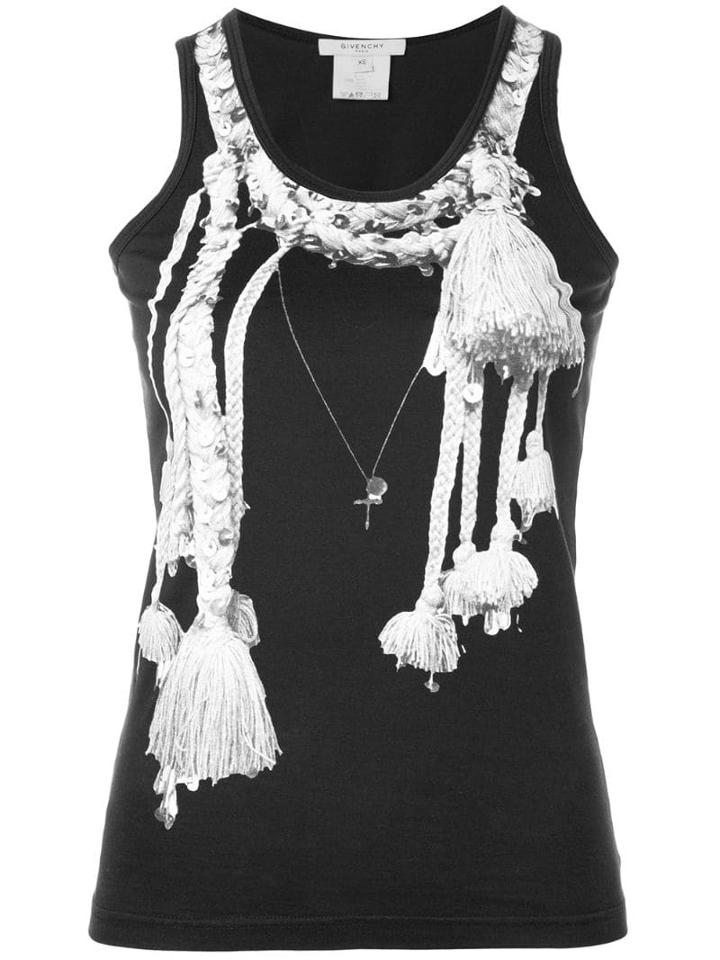 Givenchy Pre-owned Tassel Print Tank Top - Black