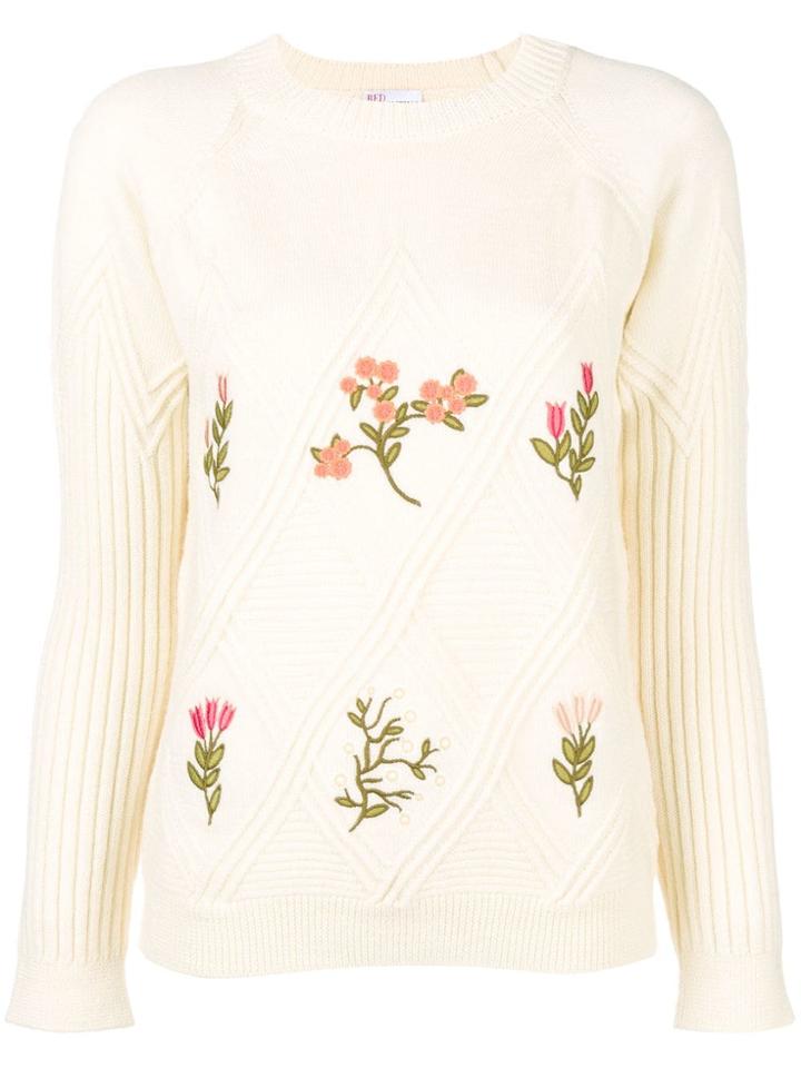Red Valentino Floral Embroidered Sweater - Neutrals