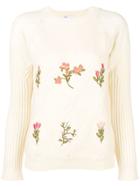 Red Valentino Floral Embroidered Sweater - Neutrals