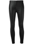 Karl Lagerfeld - Side Panel Leggings - Women - Cotton/lamb Skin/spandex/elastane - 40, Black, Cotton/lamb Skin/spandex/elastane