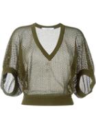 Givenchy Mesh Knit Jumper, Women's, Size: Medium, Green, Cotton/polyamide